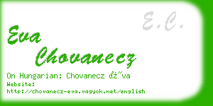 eva chovanecz business card